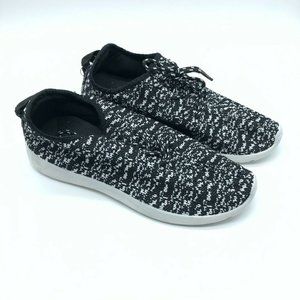 Sport Womens Slip On Sneakers Fabric Knit Marled Black White 42 US 10
